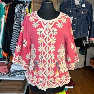 Magnolia Pearl Pink Floral Embroidered Top